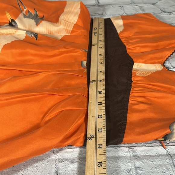 Anthropologie Moulinette Soeurs Crane Silk Halter Dress Tangerine Orange size 4 - Picture 10 of 16